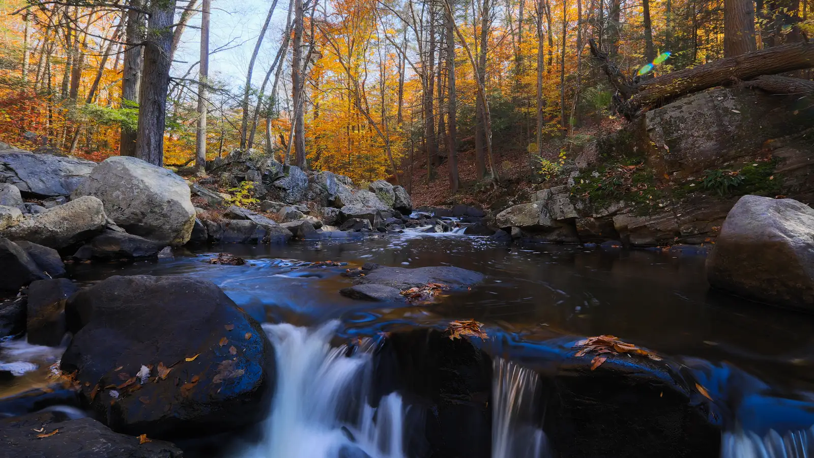 The Black River running through Hacklebarney State Park in Washington Township, New Jersey